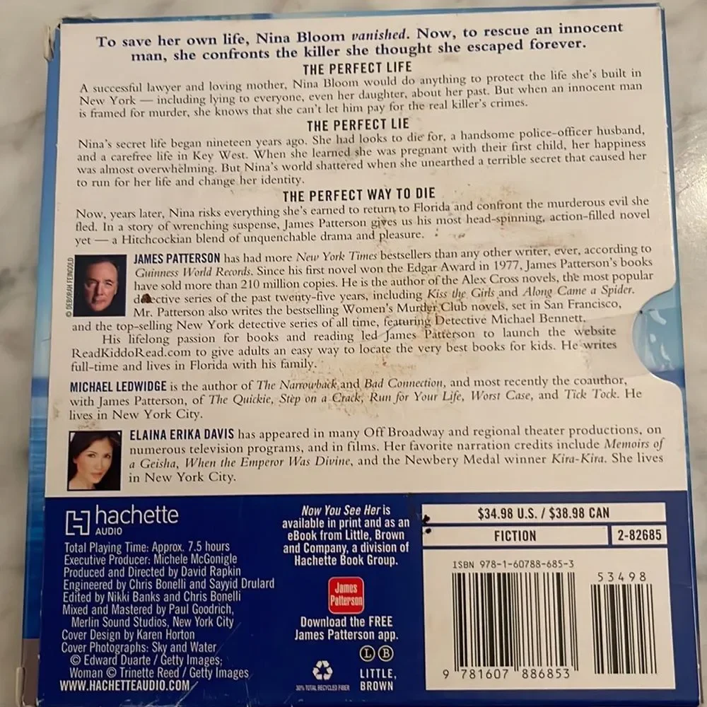 Audio CD “now you see her “ by James Patterson&michael Ledwidge